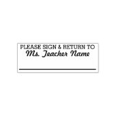 Please Sign and Return -カスタム先生名行 セルフインキングスタンプ (デザイン)
