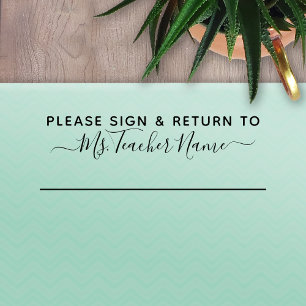 Please Sign and Return – スクリプト先生名行 セルフインキングスタンプ