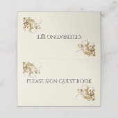 Please Sign Guest Book Memorial Funeral Folded プレイスカード (外部開封)