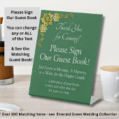 Please Sign Our Guest Book Emerald Green & Gold 台座サイン