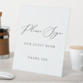Please Sign Our Guest Book Wedding Sign Minimalist 台座サイン (インサイチュ)