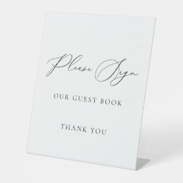 Please Sign Our Guest Book Wedding Sign Minimalist 台座サイン