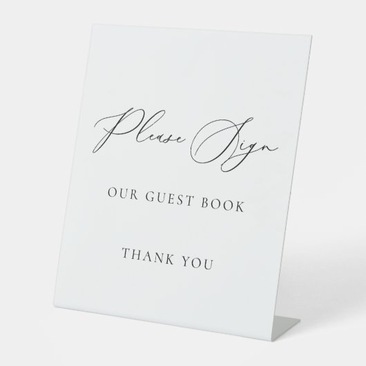 Please Sign Our Guest Book Wedding Sign Minimalist 台座サイン (正面)
