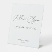 Please Sign Our Guest Book Wedding Sign Minimalist 台座サイン (正面)