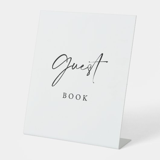 Please Sign Our Guest Book Wedding Sign Modern  台座サイン (正面)