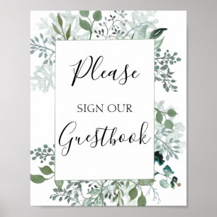 Please sign Our Guestbook 葉 Amentery Folids ポスター
