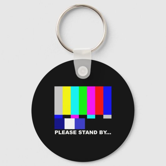 Please Stand By Television Tv Test Pattern Hallowe キーホルダー (正面)