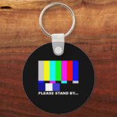 Please Stand By Television Tv Test Pattern Hallowe キーホルダー (正面)