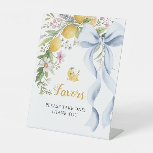 Please Take a Favor Lemon Squeeze Bridal Shower  台座サイン (正面)