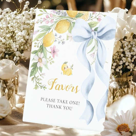 Please Take a Favor Lemon Squeeze Bridal Shower  台座サイン