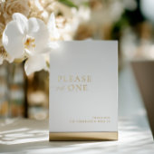 Please Take One Minimalist Wedding Favor Foil Sign 箔招待状