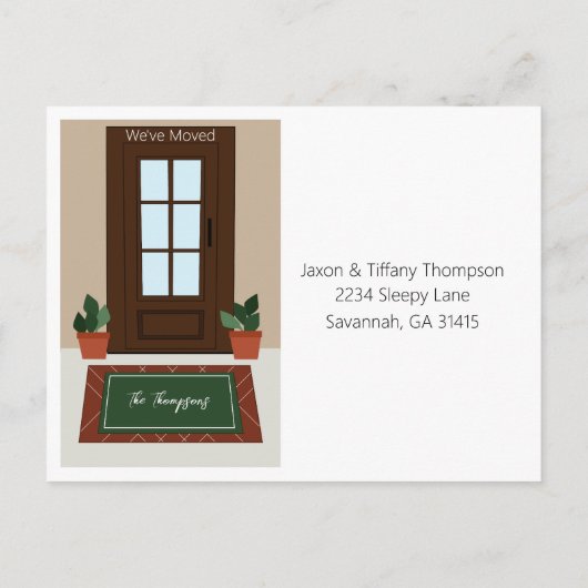 Please Update Our Address Front Door ポストカード (裏面)