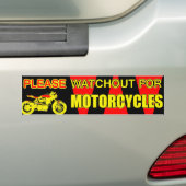 PLEASE WATCHOUT FOR MOTORCYCLES - BUMPER STICKER バンパーステッカー (車上)