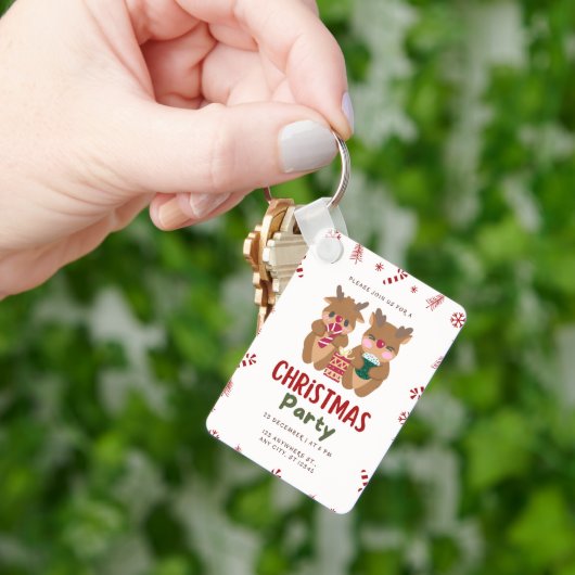 PleaseJoinUs A ChristmasParty At 8 PM Keychain キーホルダー (手)
