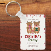 PleaseJoinUs A ChristmasParty At 8 PM Keychain キーホルダー (正面)
