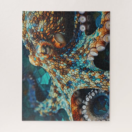 Pleasing colorful Octopus illustration design ジグソーパズル (縦)