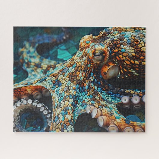 Pleasing colorful Octopus illustration design ジグソーパズル (横)