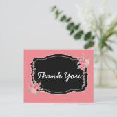 Pleassionly Pink and Black Thank You ポストカード (スタンド正面)
