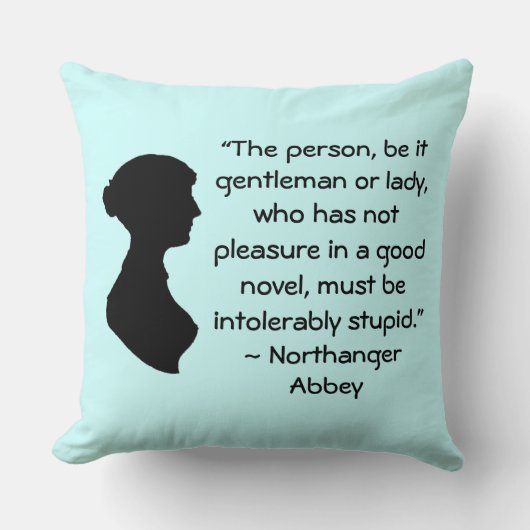 Pleasure in a Good Novel Jane Austen引用文 クッション (正面)