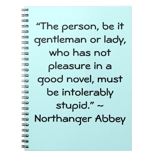 Pleasure in a Good Novel Jane Austen引用文 ノートブック (正面)
