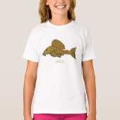 Pleco fish cartoon illustration  tシャツ (正面)