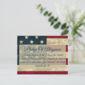 Pledge of Allegiance Distressed American Flag ポストカード (スタンド正面)