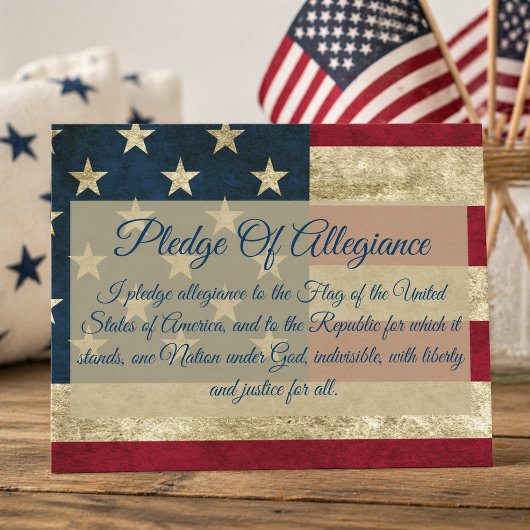 Pledge of Allegiance Distressed American Flag ポストカード