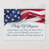 Pledge of Allegiance Draped American Flag Script ポストカード (正面)