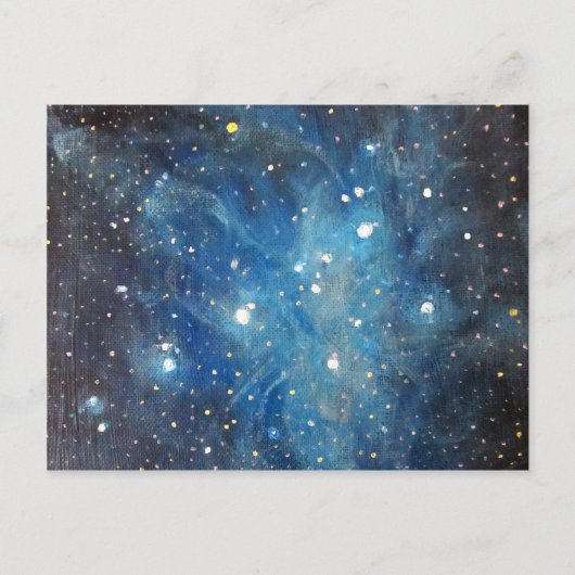 Pleiades Space Art Constellation Painting Print ポストカード (正面)