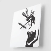 Plena Punk Puerto Rican Art スクエア壁時計 (傾斜)