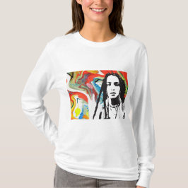 Plena Punk Puerto Rican Art Women's Long Sleeve Tシャツ