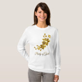 Plenty of Gold Elegant Floral White & Gold Tシャツ (正面フル)