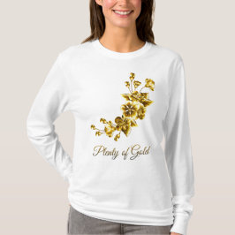 Plenty of Gold Elegant Floral White & Gold Tシャツ