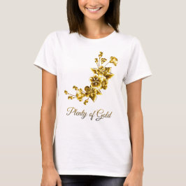 Plenty of Gold Elegant Floral White & Gold Tシャツ