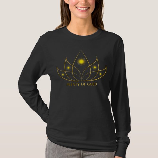 Plenty of Gold - Minimal Lotus Zen Design Tシャツ (正面)