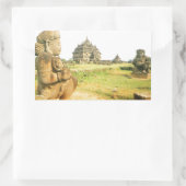 Pleosan仏教寺院、プラバナム、ジャワ、インドネシア 長方形シール (バッグ)