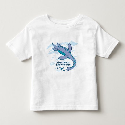 Plesiosaur青い海の恐竜のトドラーTシャツ トドラーTシャツ (正面)