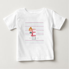 Plink Cute Ballerina Letter E Toddler ベビーTシャツ
