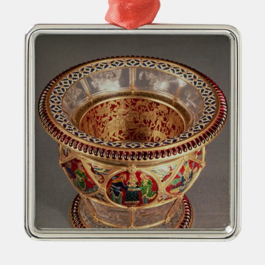 plique-a-jourおよびcloisonneが付いている箱 メタルオーナメント (正面)