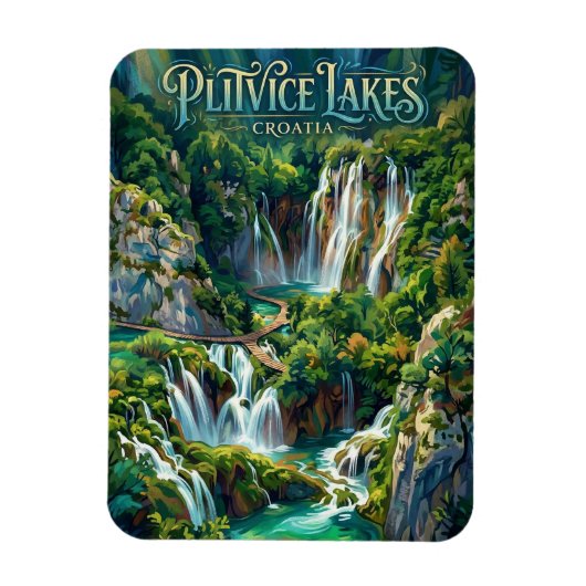 Plitvice Lakes Croatia マグネット (縦)