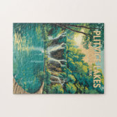 Plitvice Lakes National Park Illustration Travel ジグソーパズル (横)