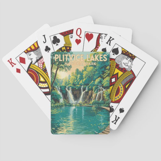 Plitvice Lakes National Park Illustration Travel トランプ (裏面)