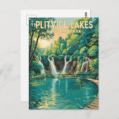 Plitvice Lakes National Park Illustration Travel ポストカード (正面/裏面)
