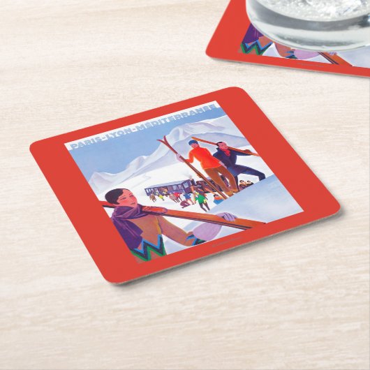 PLMの鉄道の昇進ポスター スクエアペーパーコースター (アングル)