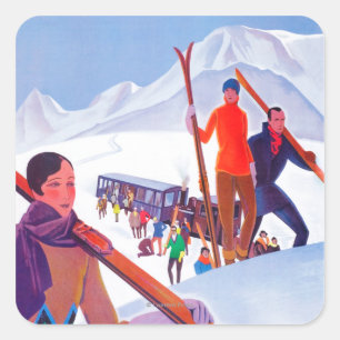 PLM鉄道宣伝ポスター スクエアシール