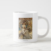 PLM鉄道旅行ポスター、羽を持つ女性 ジャンボコーヒーマグカップ (右)