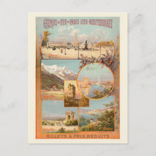 PLM Paris Marseille France Vintage Poster 1904 ポストカード