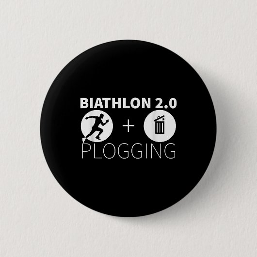 Plogging Biathlon 2.0ジョギングと環境Pr 缶バッジ (正面)