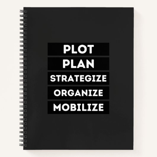 PLOT PLAN STRATEGIZE ORGANIZE MOBILIZE ノートブック (正面)