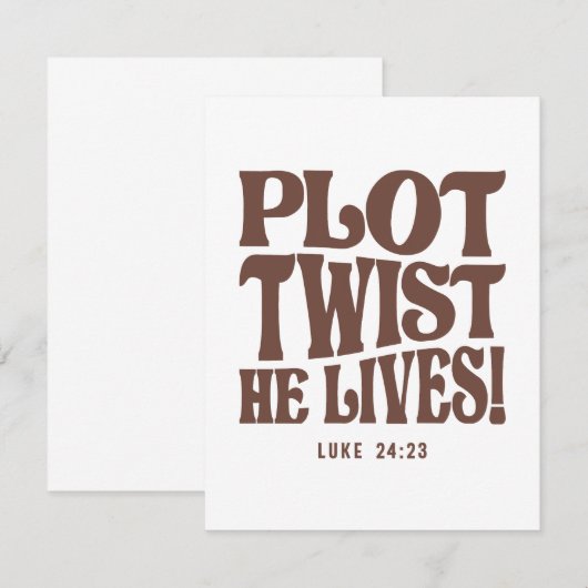 Plot Twist He Lives Luke 24:23 Bible Verse ノートカード (正面/裏面)